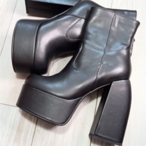 (S-4231) Ankle Boots for Women Fashion Round Toe Chunky High Heel Sz 38 (7.5) - Picture 12 of 12